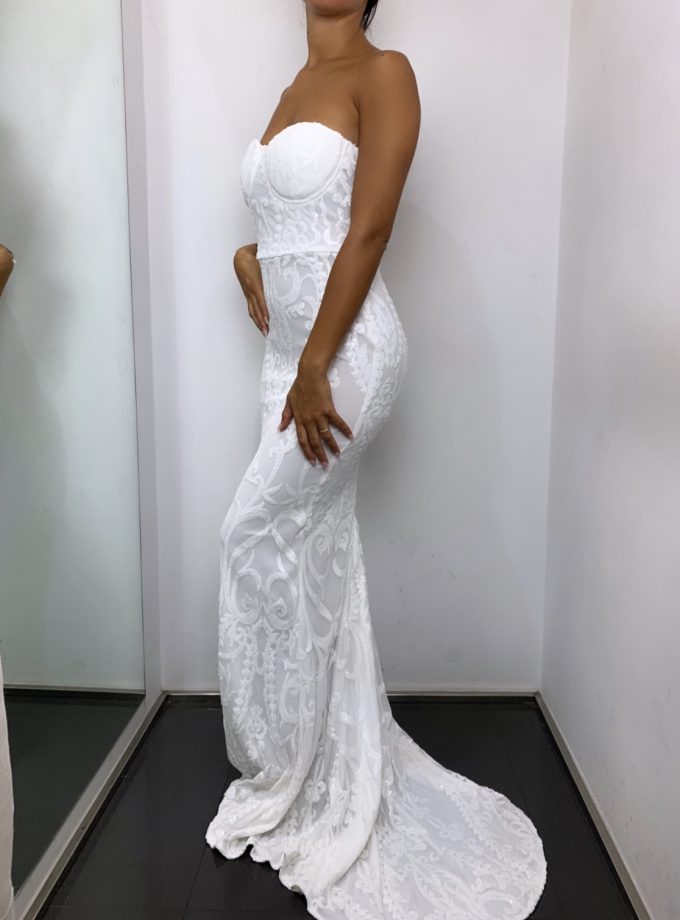 Vestido Sirena Brillos Novia