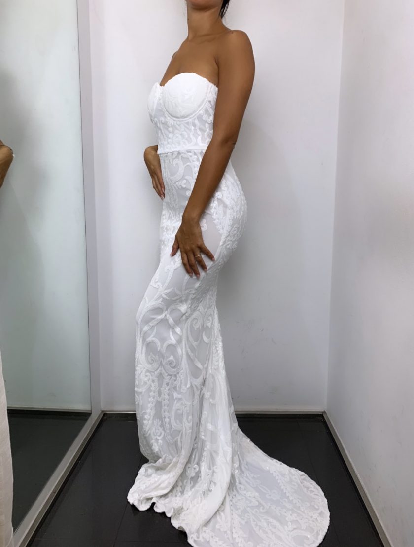 Vestido Sirena Brillos Novia - Imagen 7