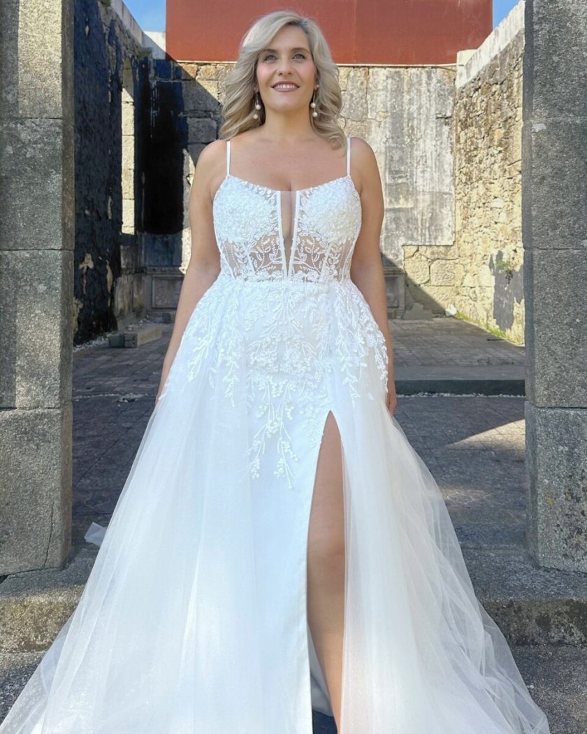 Vestido Tul Sobre Falda Novia - Imagen 6