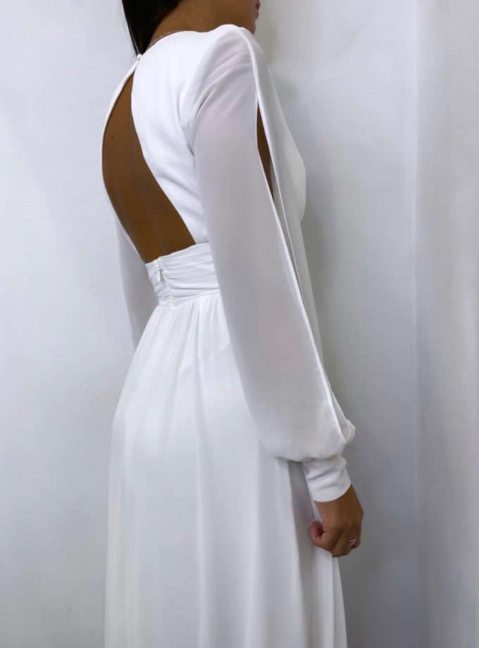 Vestido Gasa Aberturas Mangas Novia