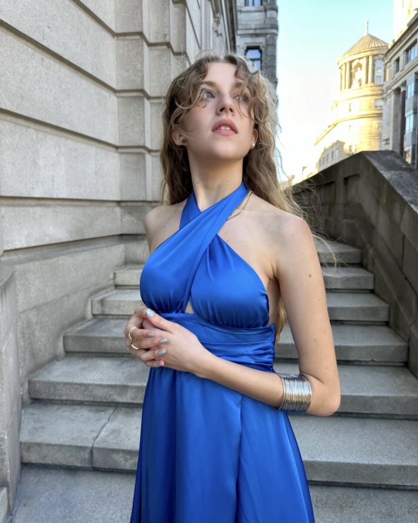 Vestido Seda Pecho Cruzado - Imagen 19