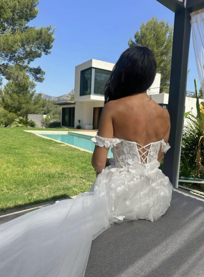 Vestido Hojitas Novia