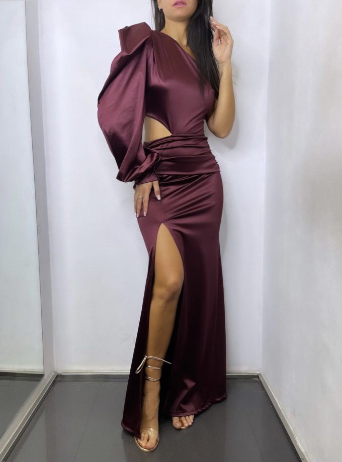 Vestido Seda 1 Manga Abertura