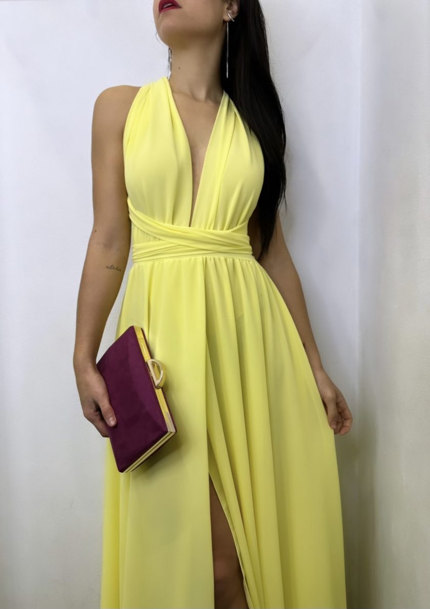 Vestido Multiposición Gasa Abertura