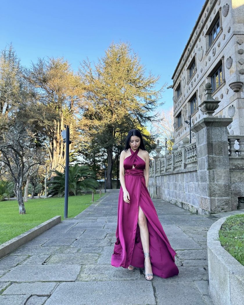 Vestido Seda Pecho Cruzado - Imagen 5