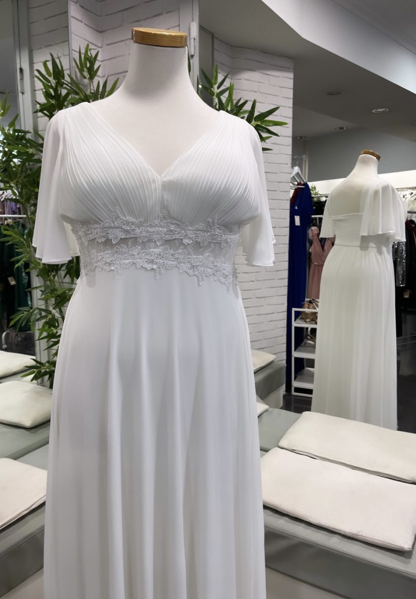 Vestido Curvy Cintura Encaje Novia - Imagen 8