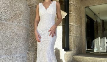Vestido Encaje Sirena Espalda Novia