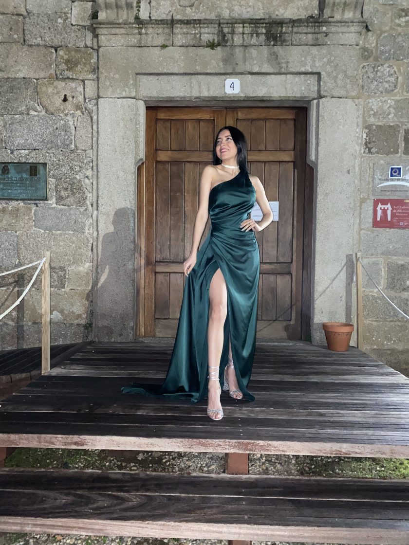 Vestido Asimétrico Seda Cola - Imagen 35