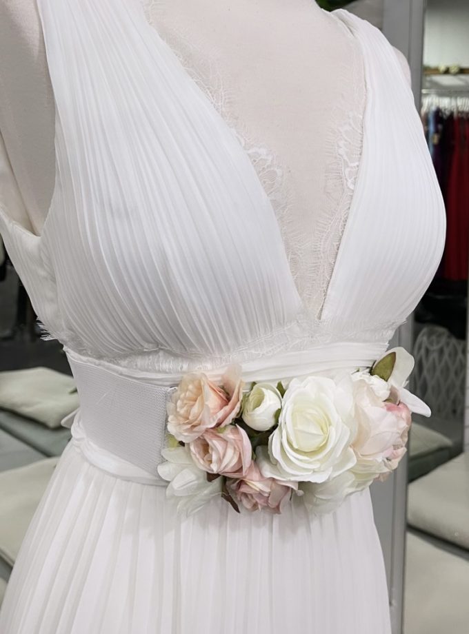 Cinturón Elástico Floral Novia