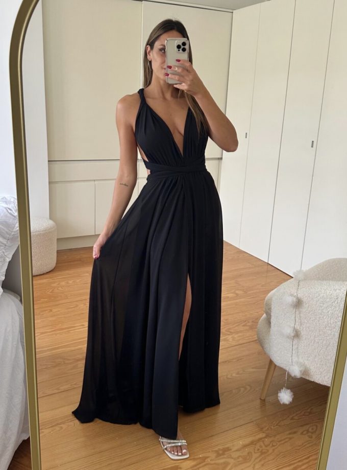 Vestido Multiposición Gasa Abertura