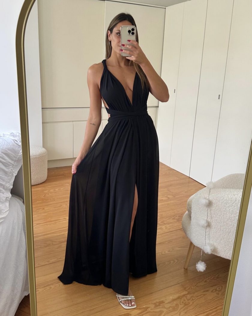 Vestido Multiposición Gasa Abertura