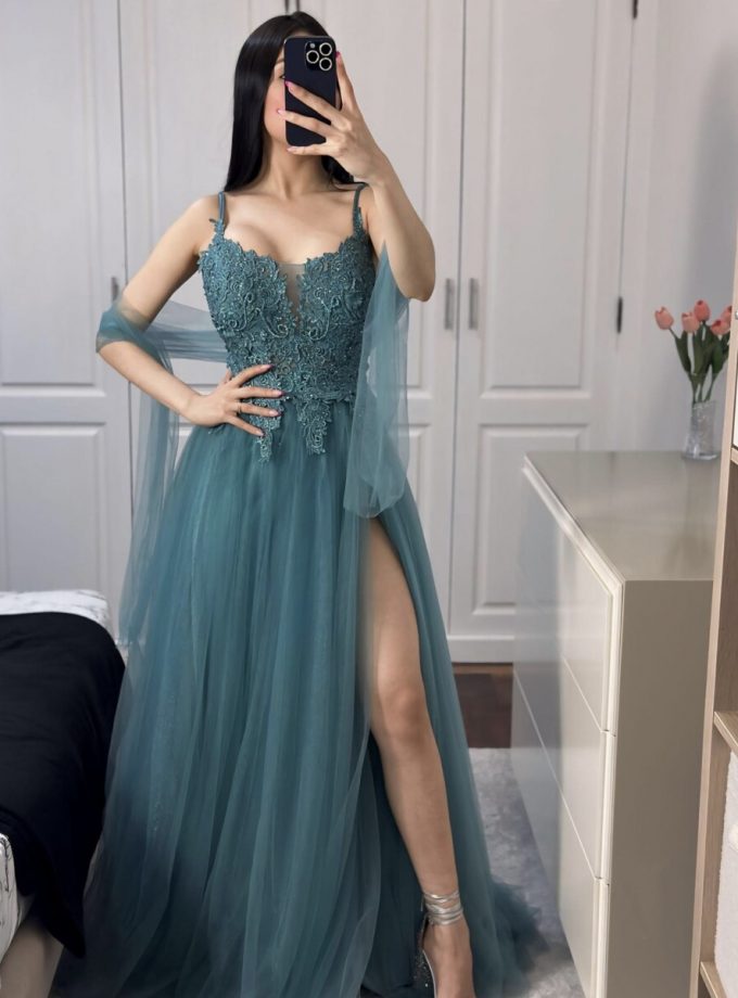 Vestido Tul Largo Abertura