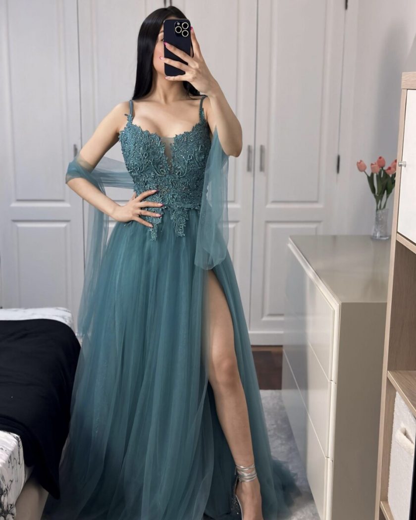 Vestido Tul Largo Abertura - Imagen 46
