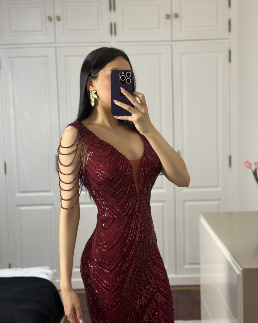Vestido Cristales Hombro - Imagen 9