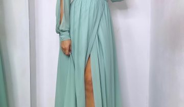 Vestido Gasa Aberturas Mangas