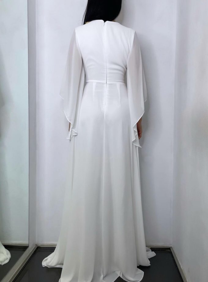 Vestido Gasa Mangas Novia Curvy