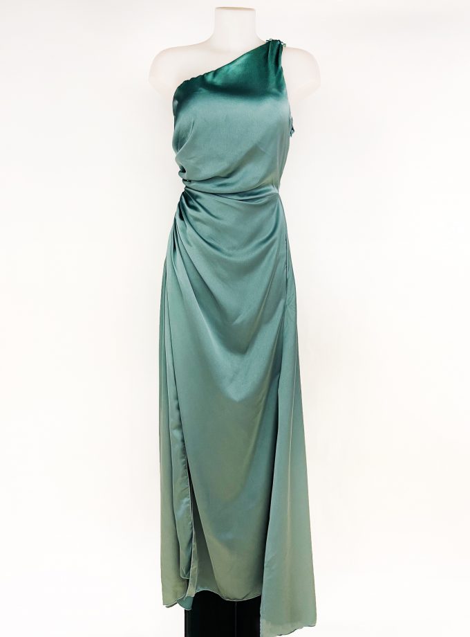 Vestido Asimétrico Seda Cola