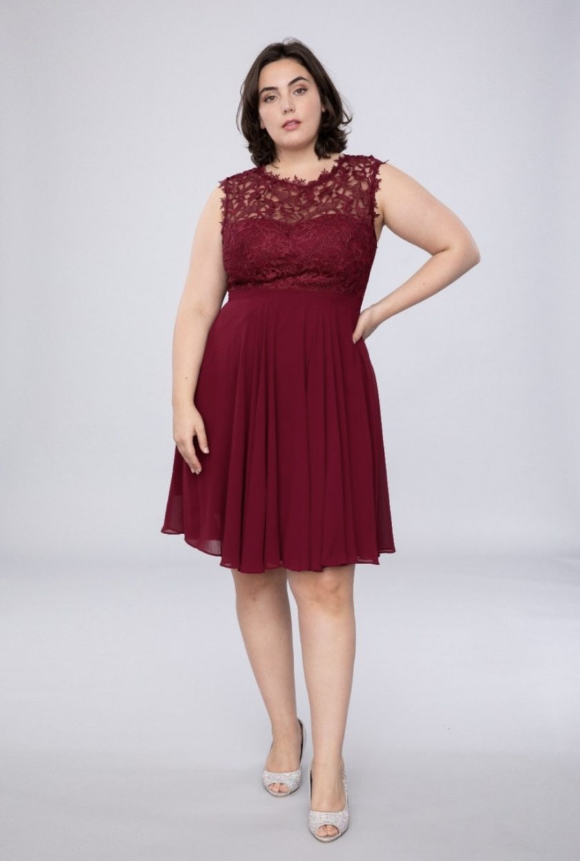 Vestido Encaje Corto Curvy - Imagen 6