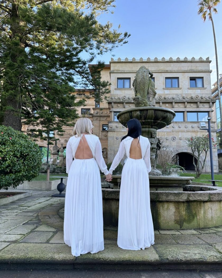 Vestido Tablas Espalda Novia