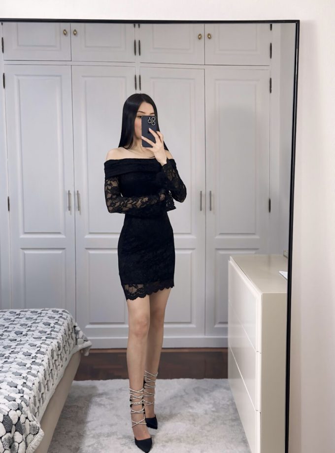 Vestido Encaje Manga Larga