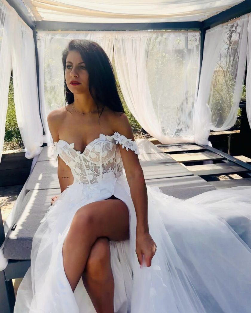 Vestido Hojitas Novia