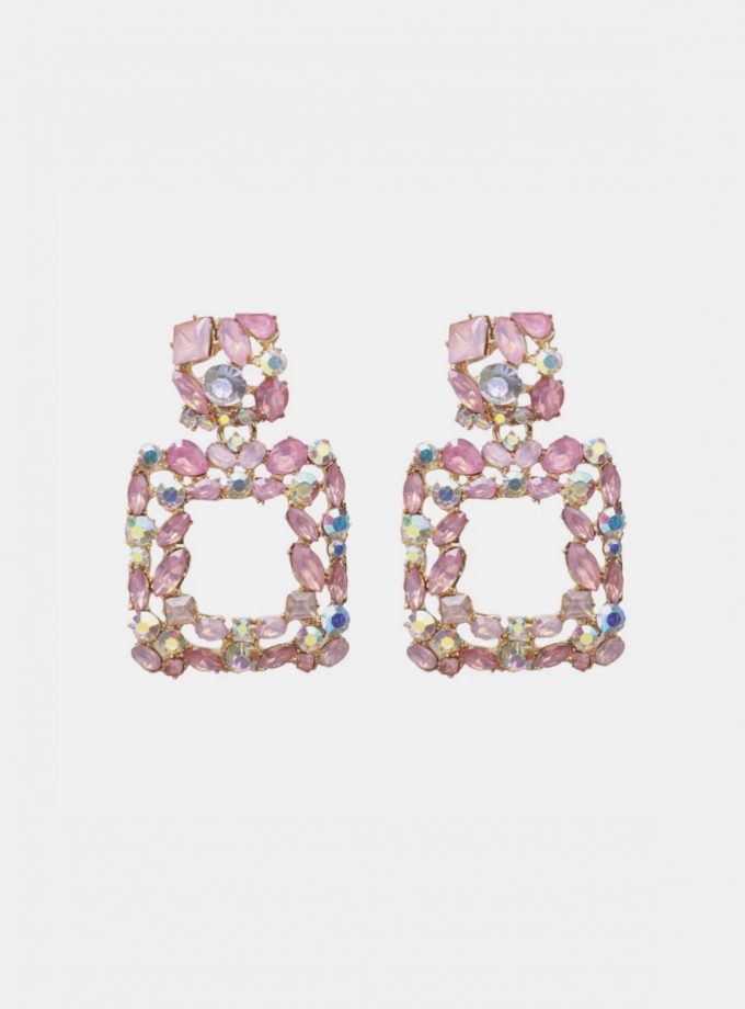 Pendientes Square Joya Rosa