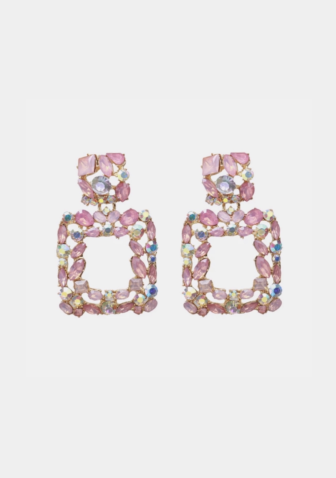 Pendientes Square Joya Rosa