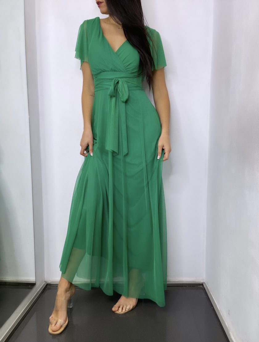 Vestido Tul Basic Mangas - Imagen 6