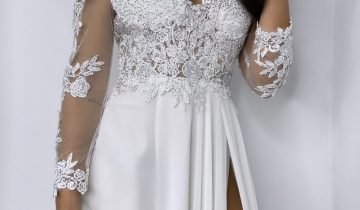 Vestido Dama Mangas Abertura Novia