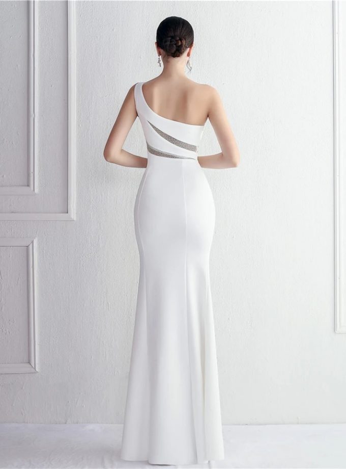 Vestido Novia Sirena Transparencia Asimétrico