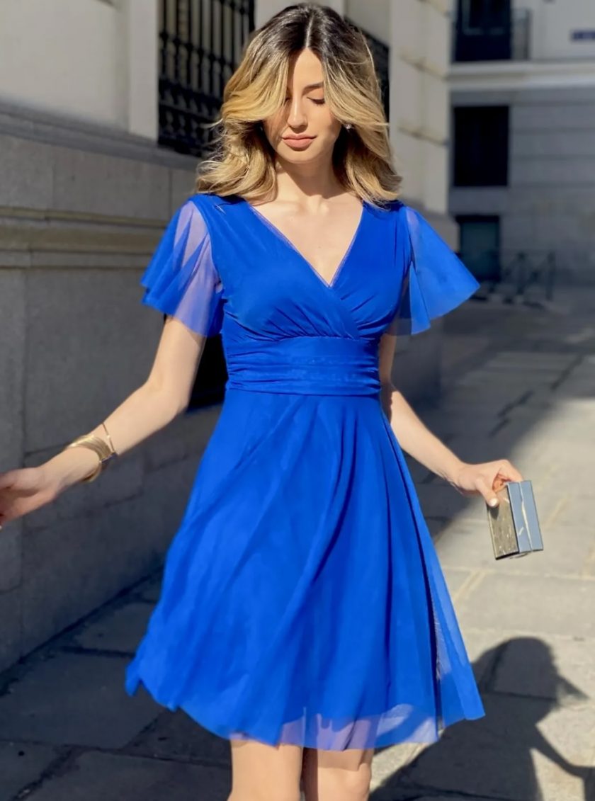 Vestido Tul Mangas Corto - Imagen 7