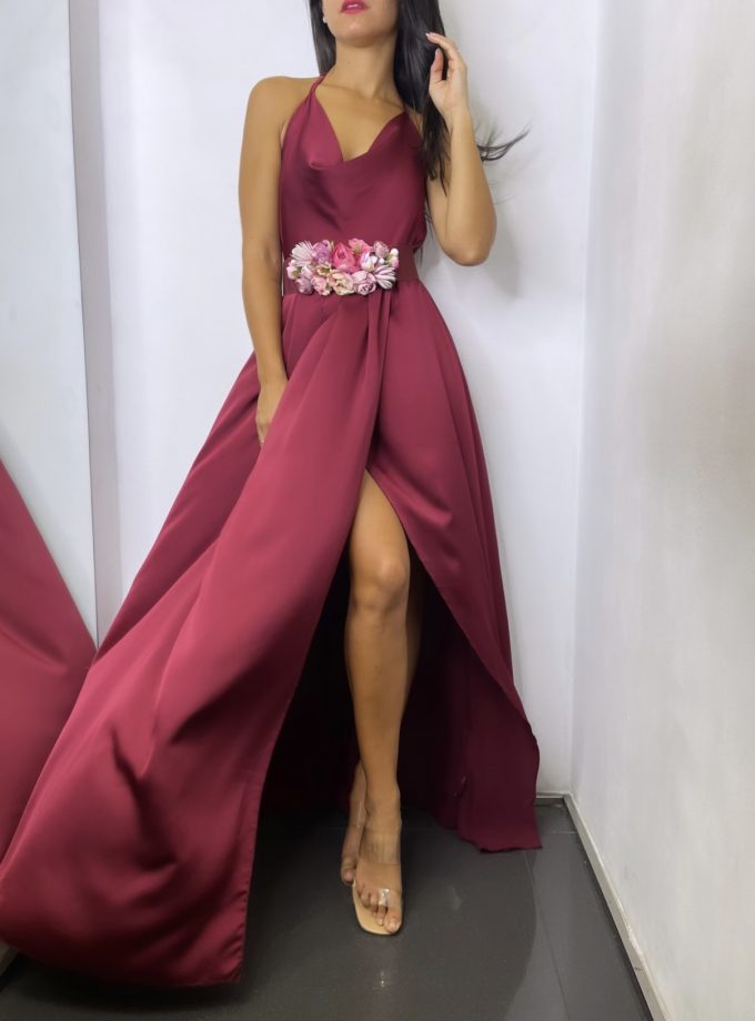 Vestido Seda Pliegues
