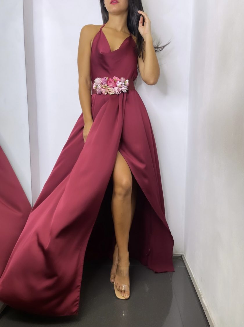 Vestido Seda Pliegues