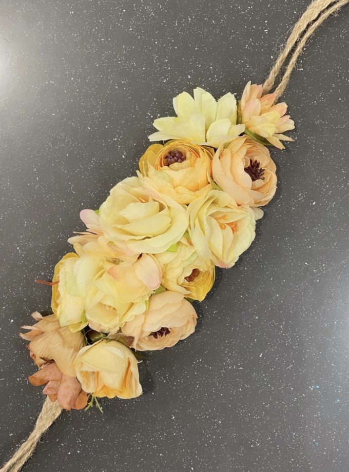 Cinturón Floral Cuerda Amarillo y Rosa