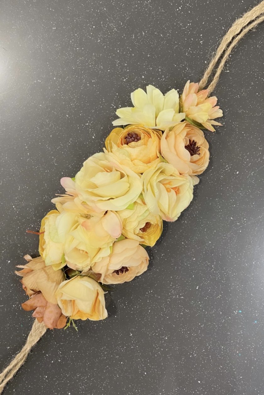Cinturón Floral Cuerda Amarillo y Rosa