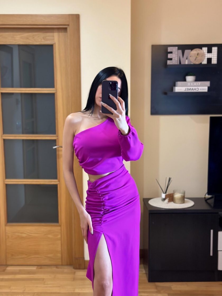 Vestido Manga Abertura Botones