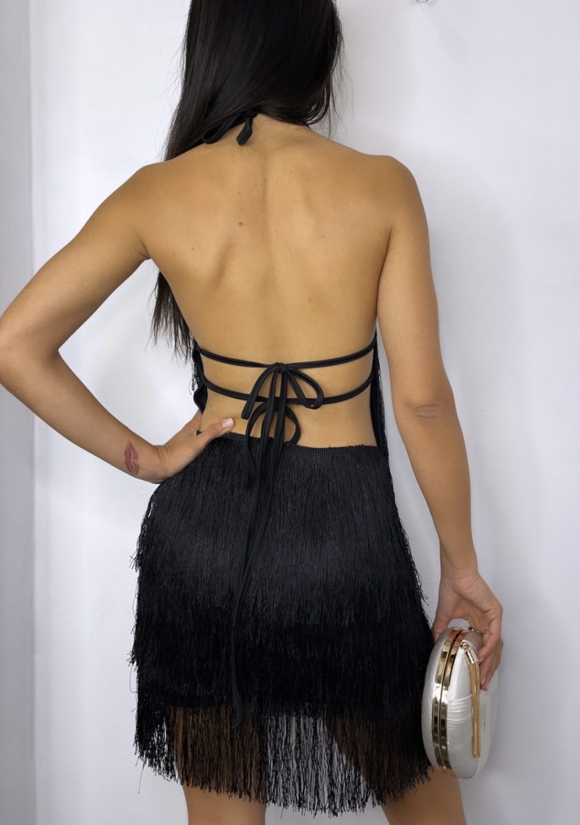 Vestido Flecos Halter - Imagen 3