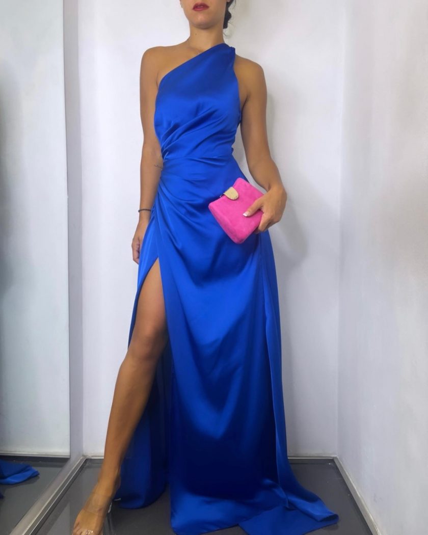 Vestido Asimétrico Seda Cola - Imagen 13
