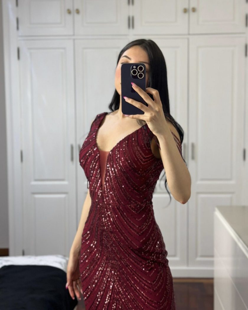 Vestido Cristales Hombro - Imagen 8