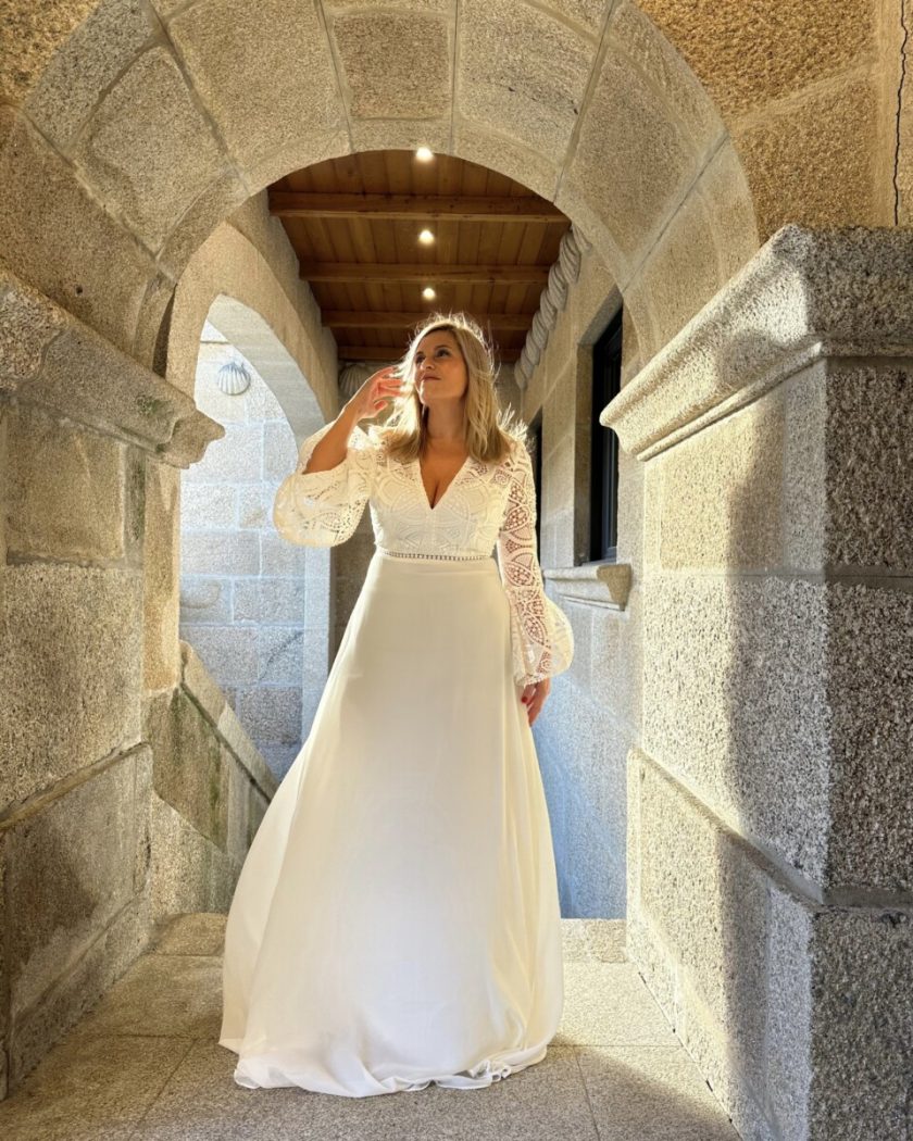 Vestido Ibiza Mangas Volante Novia - Imagen 17