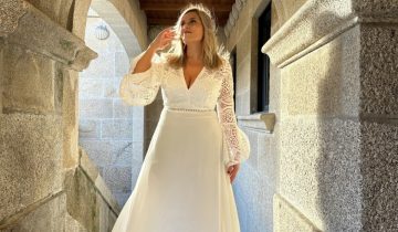 Vestido Ibiza Mangas Volante Novia