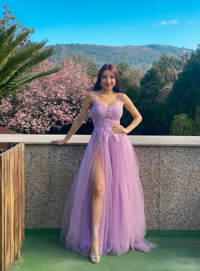 Vestido Tul Largo Abertura