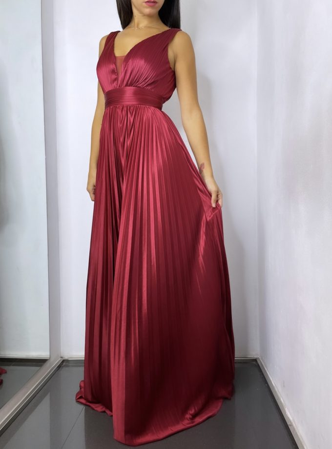 Vestido Seda Plisado