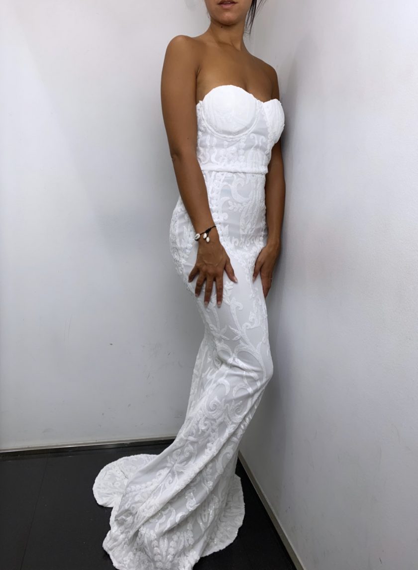 Vestido Sirena Brillos Novia - Imagen 5
