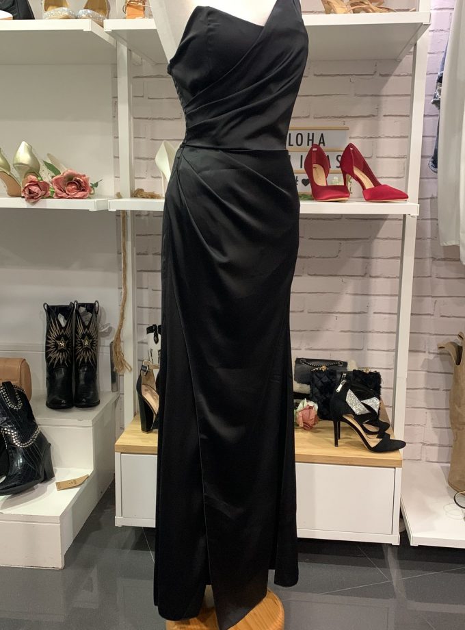 Vestido Asimétrico Abertura Seda