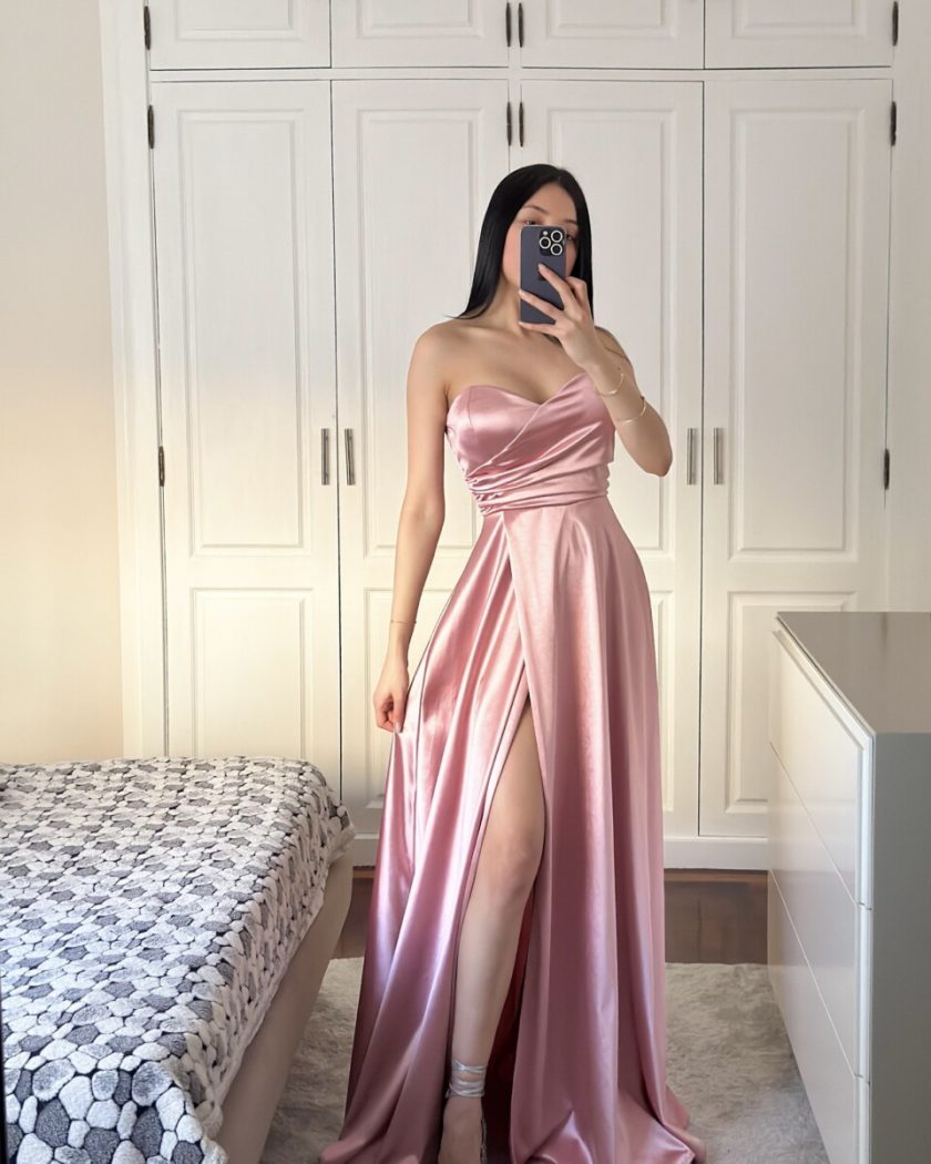 Vestido Seda Escote Corazón - Imagen 58
