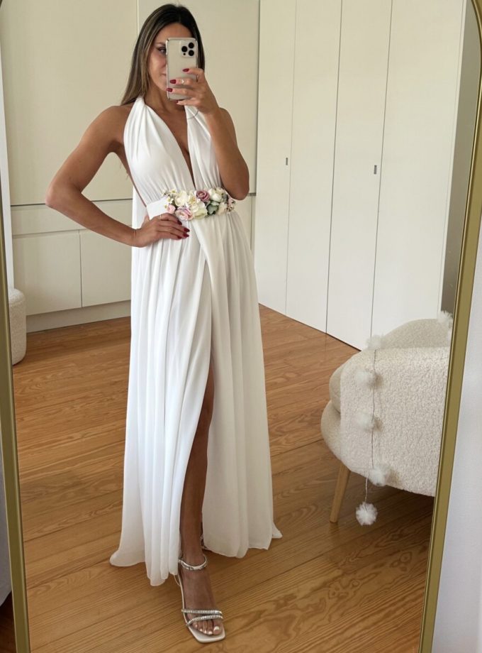 Vestido Multiposición Gasa Abertura Novia