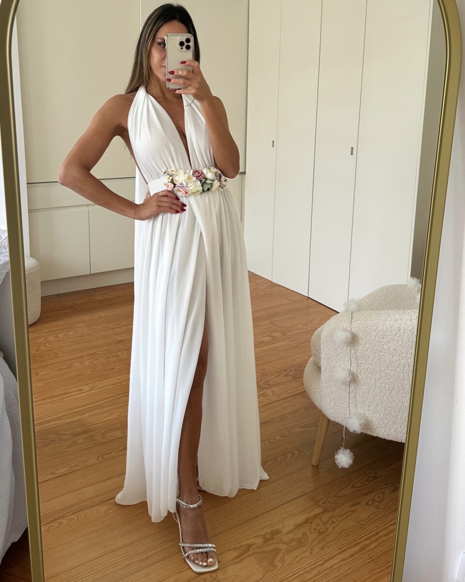 Vestido Multiposición Gasa Abertura Novia