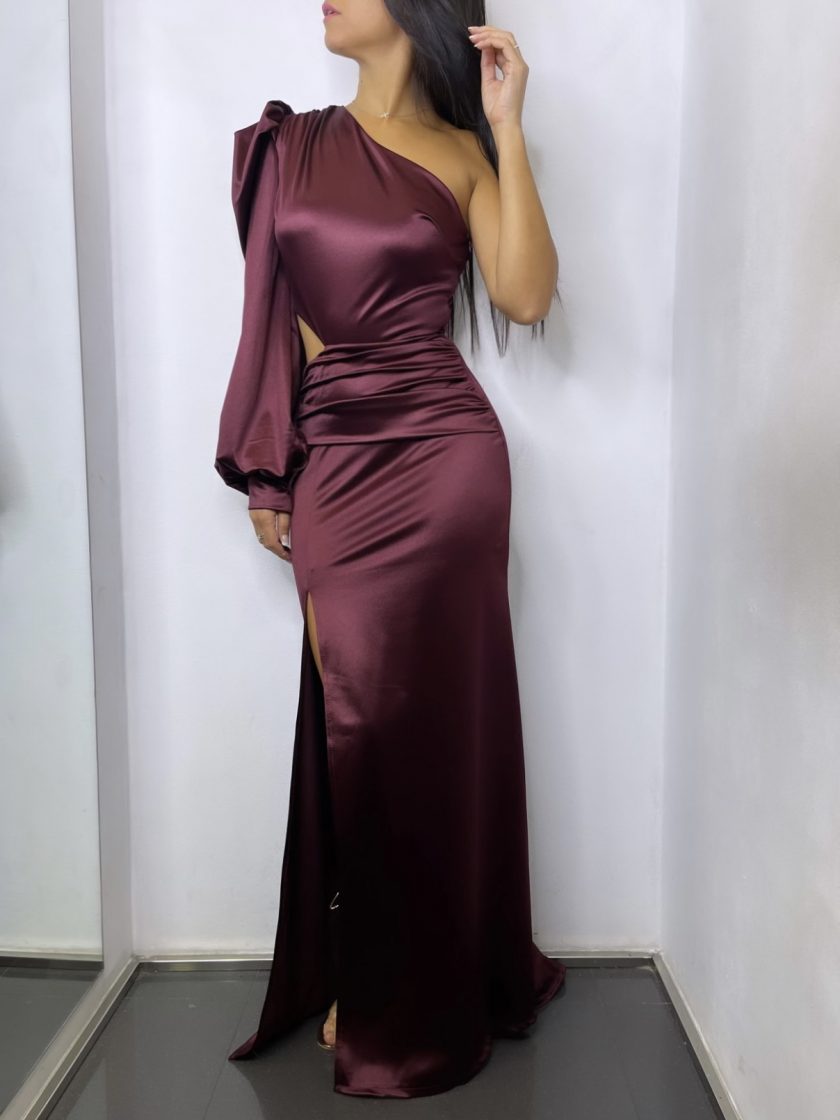 Vestido Seda 1 Manga Abertura - Imagen 5