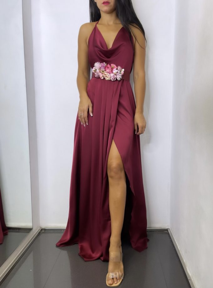 Vestido Seda Pliegues
